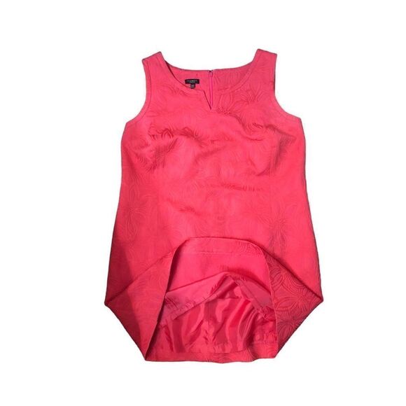 Talbots sheath pink and coral floral type print jacquard fully lined dress - Picture 8 of 11